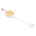 Navíjecí nabíjecí kabel s bambusovou plochou