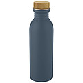 Nerezová láhev na pití s bambusovým víčkem, 650ml, modrá