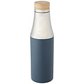 Nerezová termo láhev, 540 ml, s bambusovým víčkem, stříbrno modrá