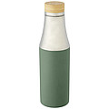 Nerezová termo láhev, 540 ml, s bambusovým víčkem, stříbrno zelená