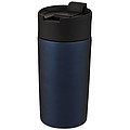 Nerezový termohrnek s měděnou izolací 330ml, s plastovým víčkem, modrý