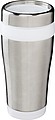 Nerezový termohrnek s plastovým vnitřkem, objem 470 ml, bílá/stříbrná