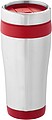Nerezový termohrnek s plastovým vnitřkem, objem 470 ml, stříbrná/červená