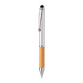 Otočné plastové KP s bambusovým úchopem a modrou n., stříbrné