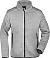Pánská fleecová bunda James Nicholson knit fleece jacket men, šedá/červená, vel. M