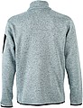 Pánská fleecová bunda James Nicholson knit fleece jacket men, šedá/červená, vel. M