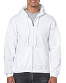 Pánská mikina GILDAN HEAVY BLEND ADULT FULL ZIP HOODED 271g, bílá, S