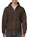 Pánská mikina GILDAN HEAVY BLEND ADULT FULL ZIP HOODED 271g, středně hnědá, S