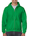 Pánská mikina GILDAN HEAVY BLEND ADULT FULL ZIP HOODED 271g, středně zelená, S