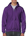 Pánská mikina GILDAN HEAVY BLEND ADULT FULL ZIP HOODED 271g, tmavě fialová, S