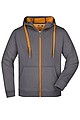 Pánská mikina James & Nicholson Doubleface, šedá/oranžová, velikost 3XL