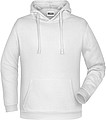 Pánská mikina s kapucí James Nicholson sweat hoodie men, bílá, vel. M