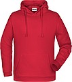 Pánská mikina s kapucí James Nicholson sweat hoodie men, červená, vel. M