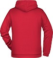 Pánská mikina s kapucí James Nicholson sweat hoodie men, červená, vel. M