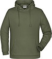 Pánská mikina s kapucí James Nicholson sweat hoodie men, tmavá zelená vojenská, vel. L