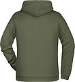 Pánská mikina s kapucí James Nicholson sweat hoodie men, tmavá zelená vojenská, vel. L