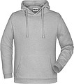 Pánská mikina s kapucí James Nicholson sweat hoodie men, tmavě šedý melír, vel. M