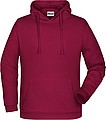 Pánská mikina s kapucí James Nicholson sweat hoodie men, vínová, vel. M
