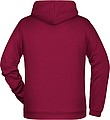 Pánská mikina s kapucí James Nicholson sweat hoodie men, vínová, vel. M