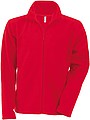 Pánská mikrofleecová mikina Kariban fleece jacket men, červená, vel. M