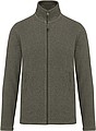 Pánská mikrofleecová mikina Kariban fleece jacket men, tmavě zelený melír, vel. S