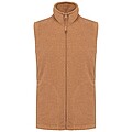 Pánská mikrofleecová vesta Kariban fleece vest men, hnědý melír, vel. 3XL