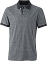 Pánská polokošile James Nicholson polo melange men, šedá/černá, vel. XXL