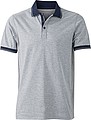Pánská polokošile James Nicholson polo melange men, šedá/námořní modrá, vel. S