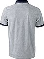 Pánská polokošile James Nicholson polo melange men, šedá/námořní modrá, vel. S