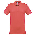 Pánské polotriko KARIBAN SHORT-SLEEVED PIQUÉ POLO SHIRT, korálově červená, S