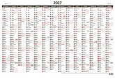 Plánovací roční mapa A1 bezobrázková 2027