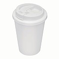 Plastový dvouvrstvý hrnek s víčkem, 300ml, bílý