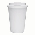 Plastový dvouvrstvý hrnek s víčkem, 300ml, bílý