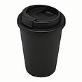 Plastový dvouvrstvý hrnek s víčkem, 300ml, černý