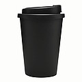 Plastový dvouvrstvý hrnek s víčkem, 300ml, černý