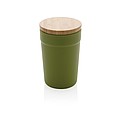 Plastový hrnek s bambusovým víčkem, 300ml, zelený