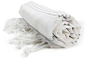 Plážová osuška HAMAM SULTAN, bílá/šedá