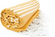 Plážová osuška HAMAM SULTAN, světle oranžová/bílá