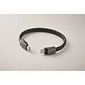 Pletený náramek a kabel type-C, černá
