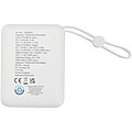 Powerbanka 10 000 mAh 35W pro tablet s integrovaným kabelem typu C – vyrobeno z recyklovaného plastu, bílá
