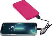 Powerbanka z recyklovaného plastu 10000 mAh, růžová