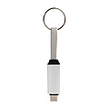 Přívěsek na klíče 60W kabel USB-C, stříbrná
