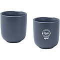 Sada 2 keramických šálků na espresso 90 ml, modrošedá