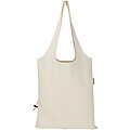 Skládací bavlněná taška Madras Blend 140 g/m2, certifikovaná GRS, z recyklovaného materiálu, objem 7 l, krémová
