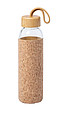 Skleněná láhev na pití, 500ml, s korkovým rukávem