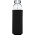 Skleněná láhev na pití, 500ml, s neoprenovým obalem, černá
