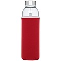 Skleněná láhev na pití, 500ml, s neoprenovým obalem, červená
