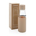 Skleněná láhev na pití 600ml se silikonovým obalem, hnědá