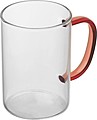 Skleněný hrneček, 250 ml,červená