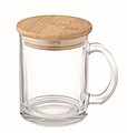 Skleněný hrnek s bambusovým víčkem, 300ml